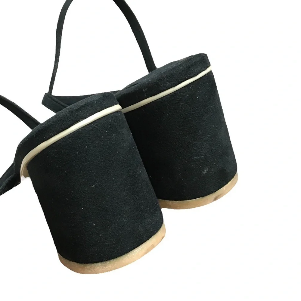 Rafa Black Simple Block Heel Sandal in Sloe US 7
